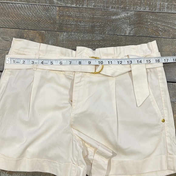 LOFT Herringbone Belted Paper Bag Shorts; Size 4; Color: whisper white - Picture 7 of 11
